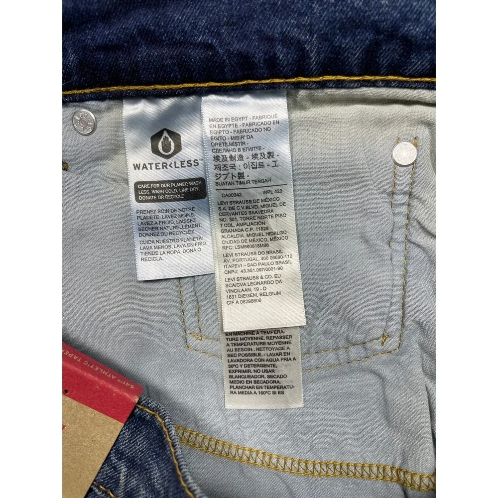 Levis 541 Athletic Taper Jeans Mens 44x29 Big & Tall Blue Stretch Denim New